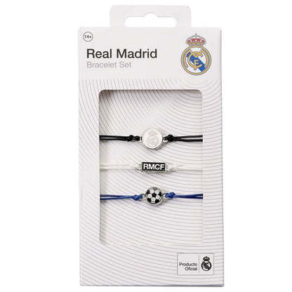 White-Black-Blue - Side - Real Madrid CF Friendship Bracelet Set (Pack of 3)
