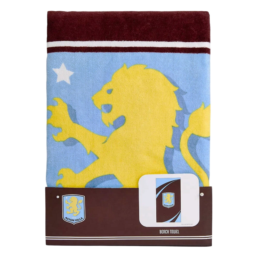 Claret-Sky Blue-Yellow - Side - Aston Villa FC Crest Beach Towel