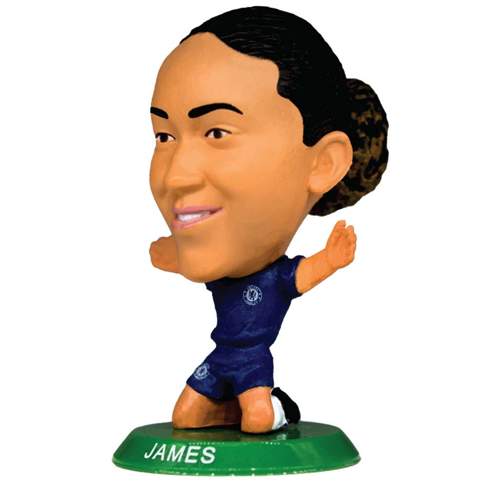 Royal Blue-White - Back - Chelsea WFC James SoccerStarz Football Figurine