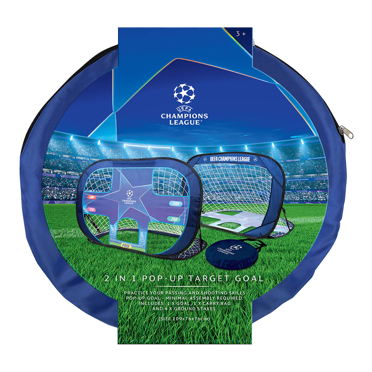 Blue-Multicoloured - Side - UEFA Champions League Pop Up Football Goal