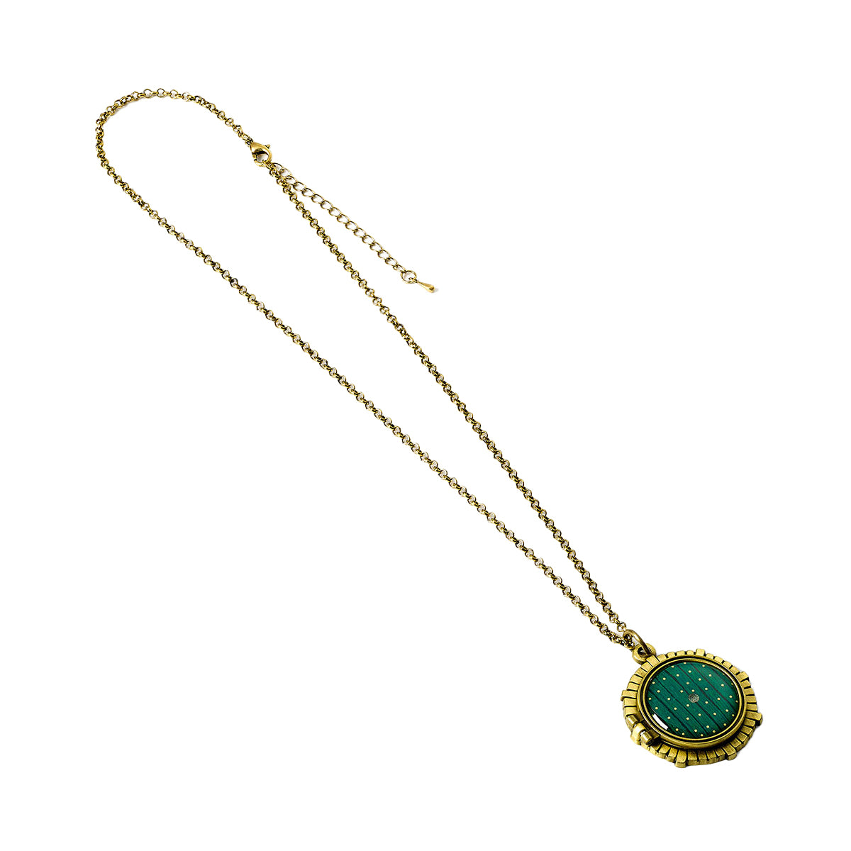 Gold-Green - Front - The Lord Of The Rings Silver Painted Hobbit Door Necklace