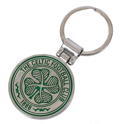 Silver-Green - Front - Celtic FC Crest Keyring