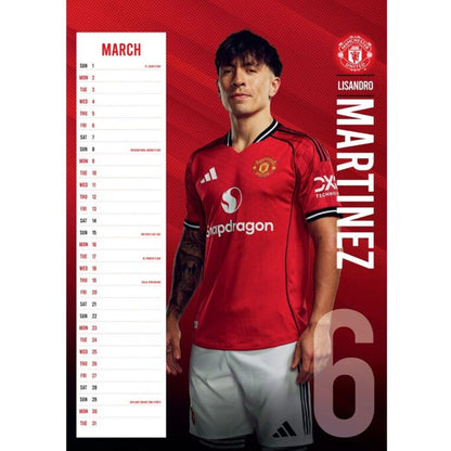 Multicoloured - Side - Manchester United FC 2026 A3 Wall Calendar