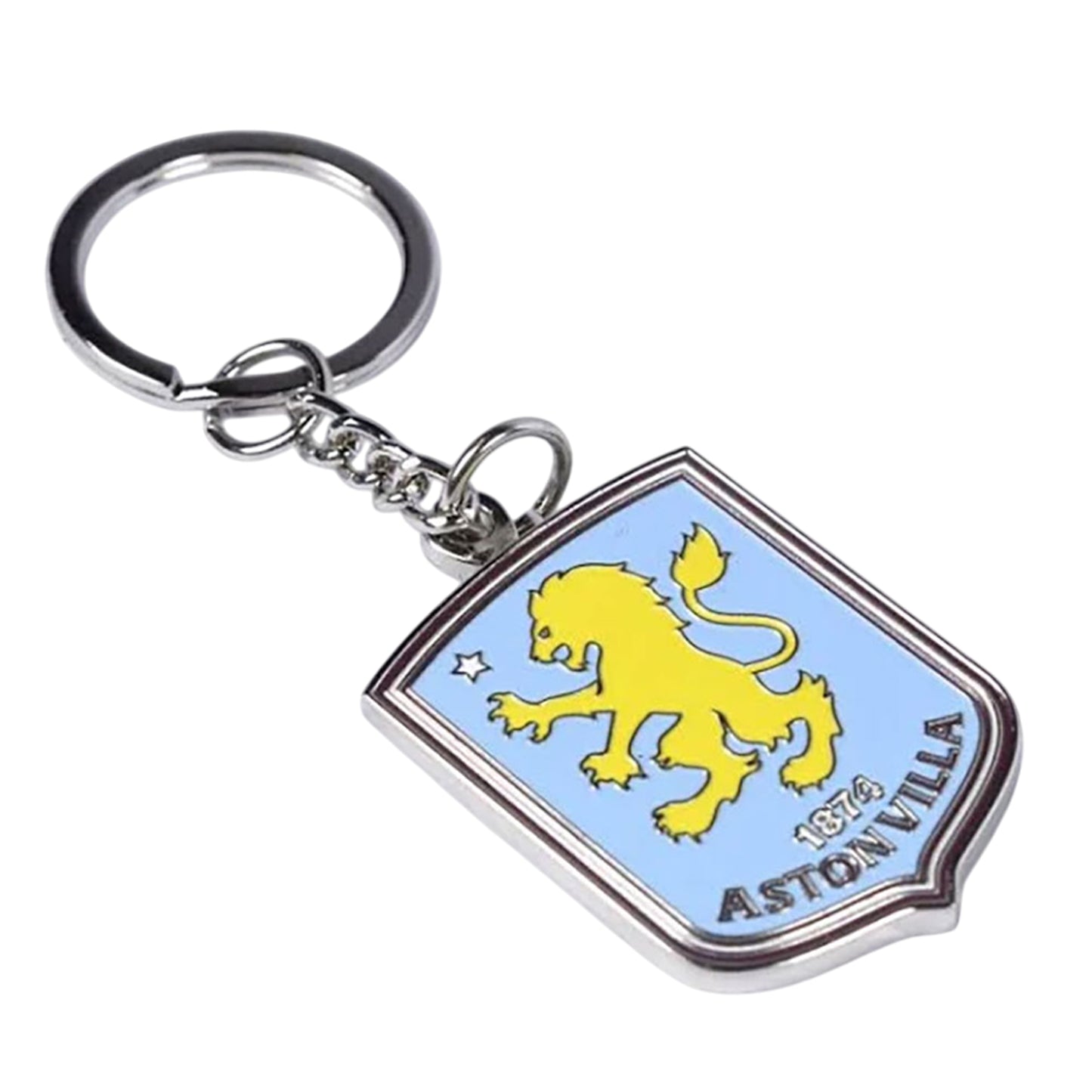 Light Blue-Yellow - Front - Aston Villa FC Crest Keyring