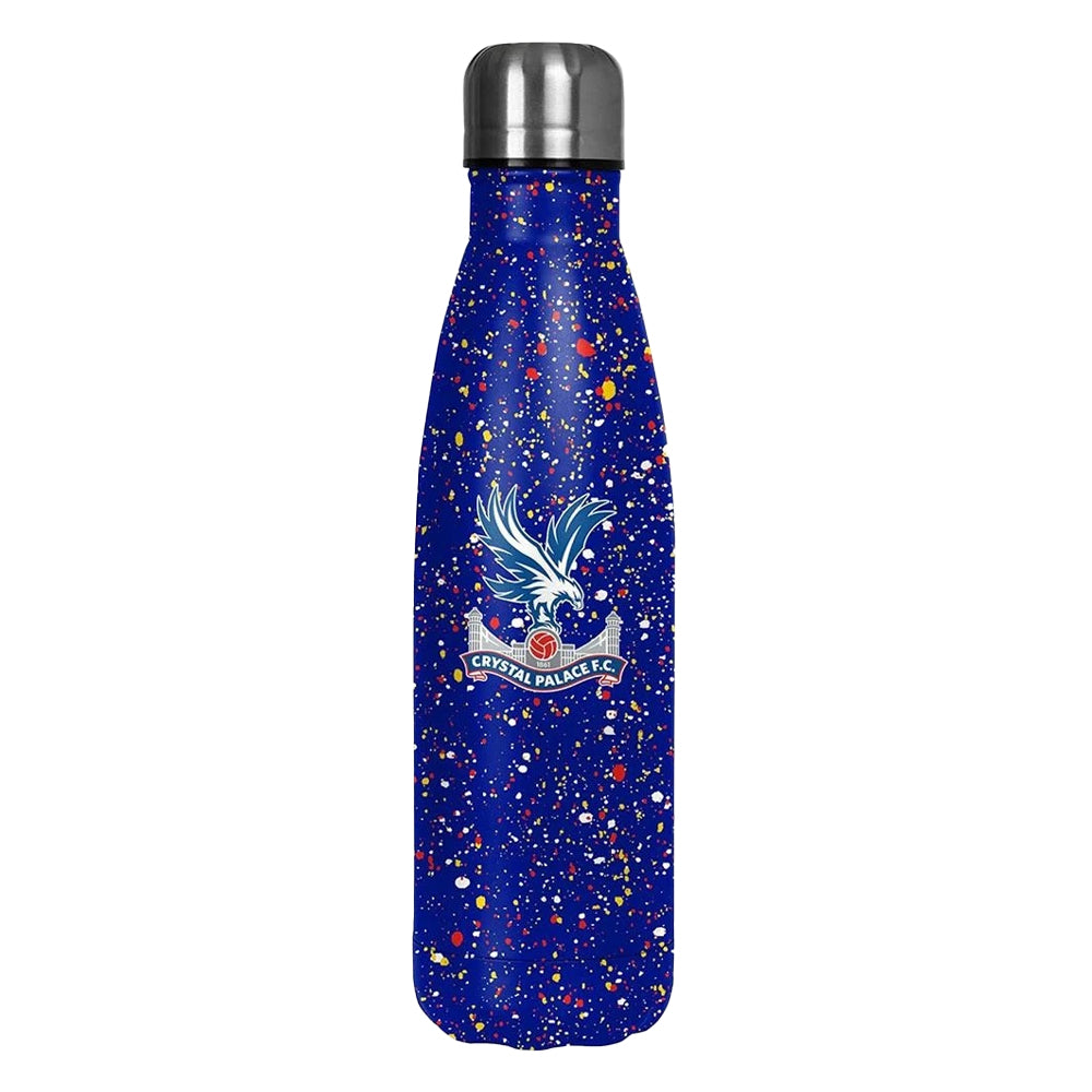 Dark Blue-Burgundy-White - Front - Crystal Palace FC Paint Splatter 500ml Thermal Flask