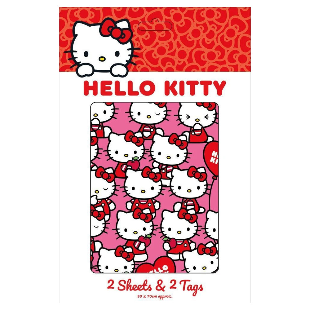 Pink - Front - Hello Kitty Gift Wrap Sheets