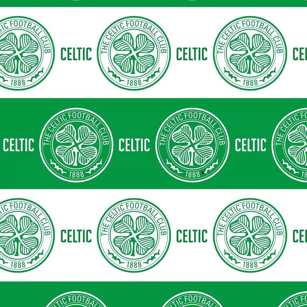 Green-White - Back - Celtic FC Text Gift Wrap Sheets