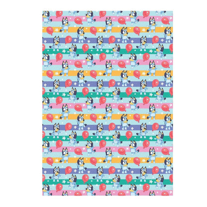 Multicoloured - Front - Bluey Balloon Gift Wrap Sheets