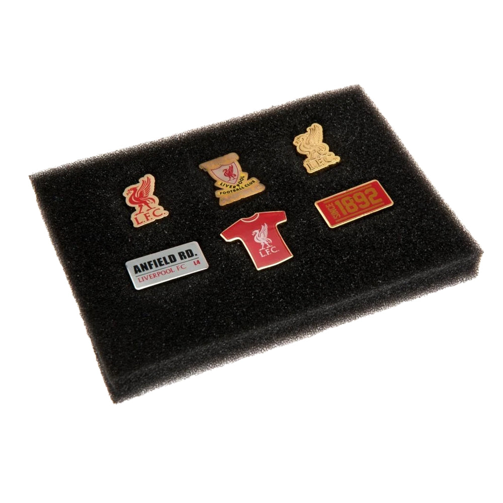 Multicoloured - Back - Liverpool FC Alloy Badge Set (Pack of 6)