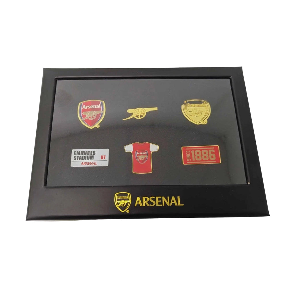 Multicoloured - Front - Arsenal FC Alloy Badge Set (Pack of 6)