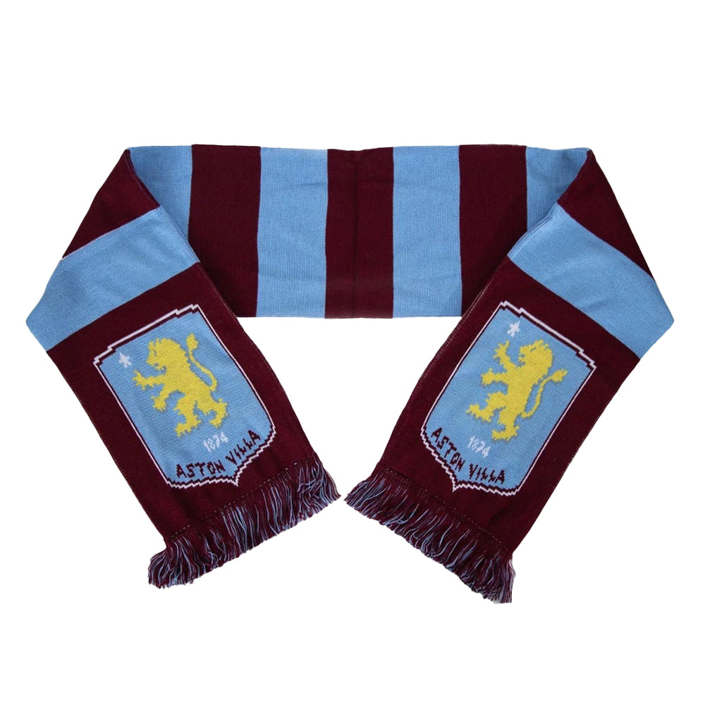 Blue-Yellow-Claret - Back - Aston Villa FC Jacquard Bar Scarf