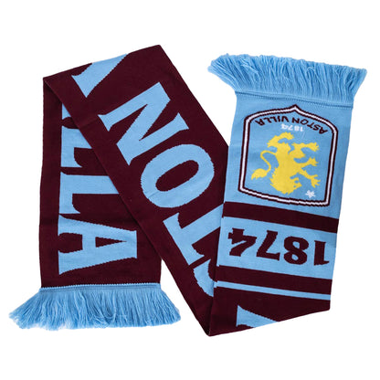 Claret-Sky Blue - Back - Aston Villa FC Nero Bar Scarf