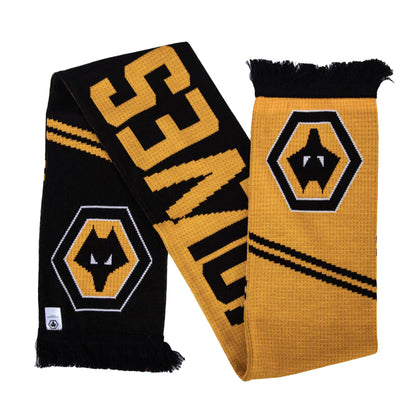 Gold-Black - Back - Wolverhampton Wanderers FC Vertical Bar Scarf