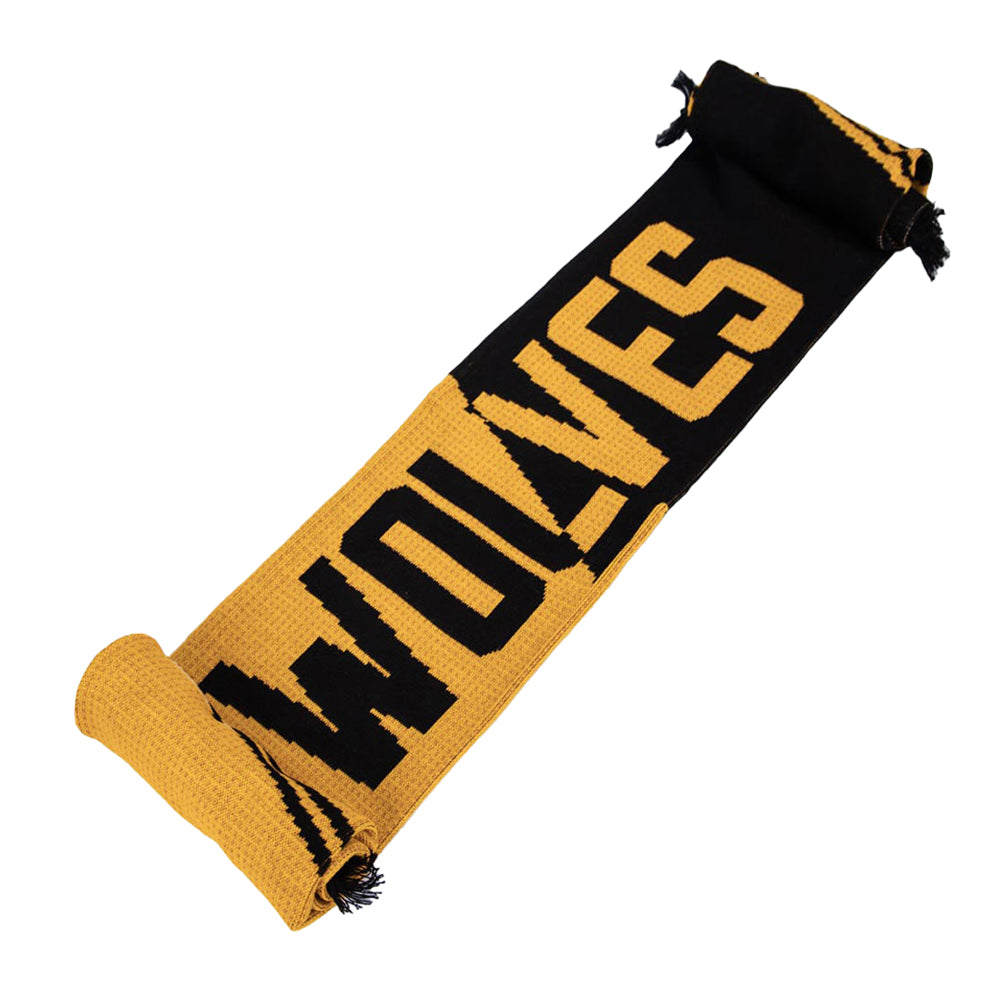 Gold-Black - Front - Wolverhampton Wanderers FC Vertical Bar Scarf