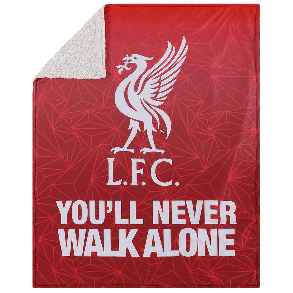 Red - Front - Liverpool FC Sherpa Slogan Blanket