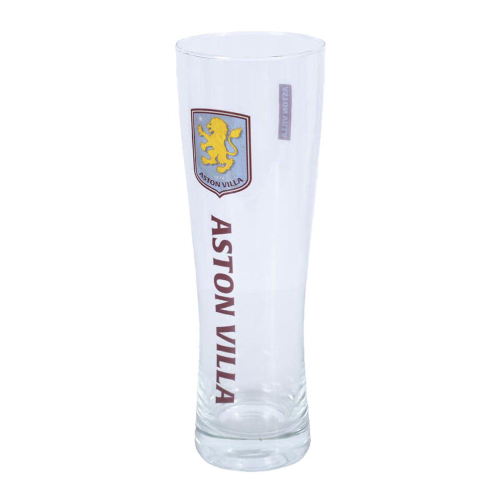 Clear - Side - Aston Villa FC Tall 570ml Beer Glass