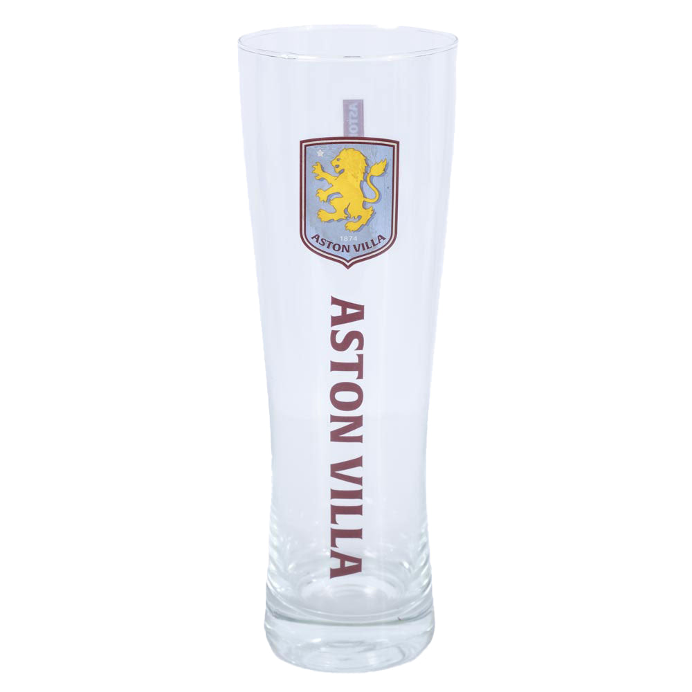 Clear - Front - Aston Villa FC Tall 570ml Beer Glass
