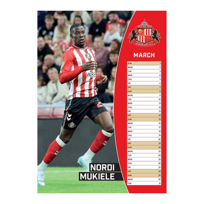 Red-White - Back - Sunderland AFC 2026 A3 Wall Calendar