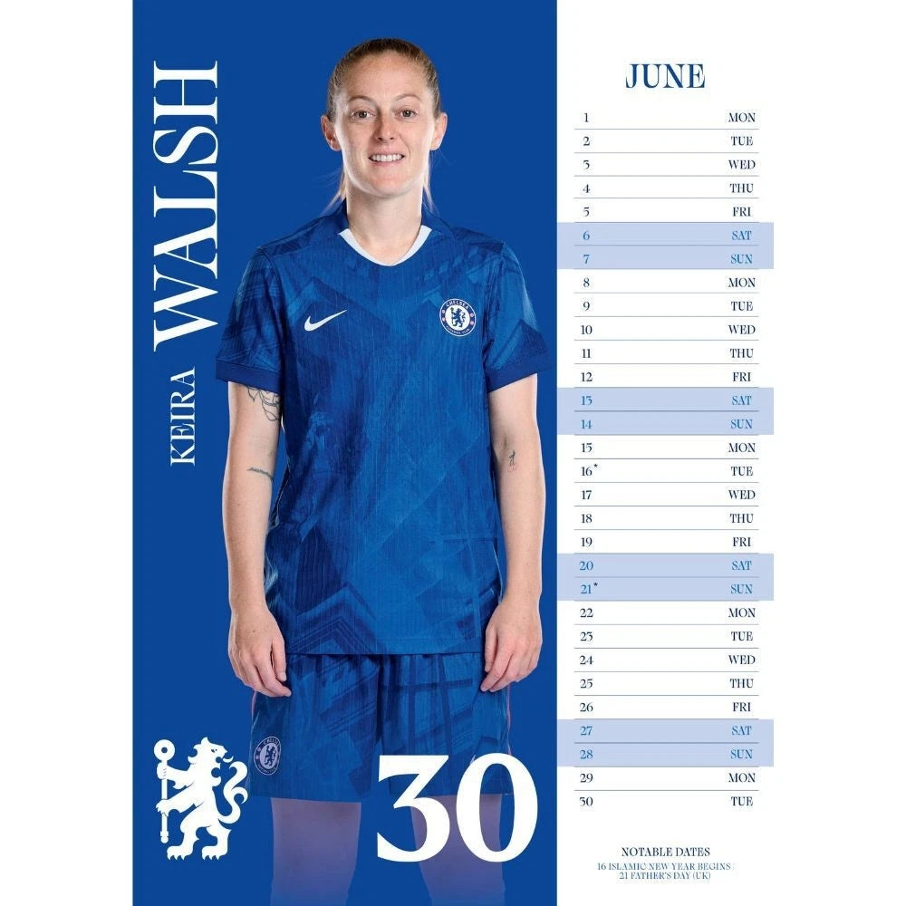 Blue-White - Back - Chelsea WFC 2026 A3 Wall Calendar