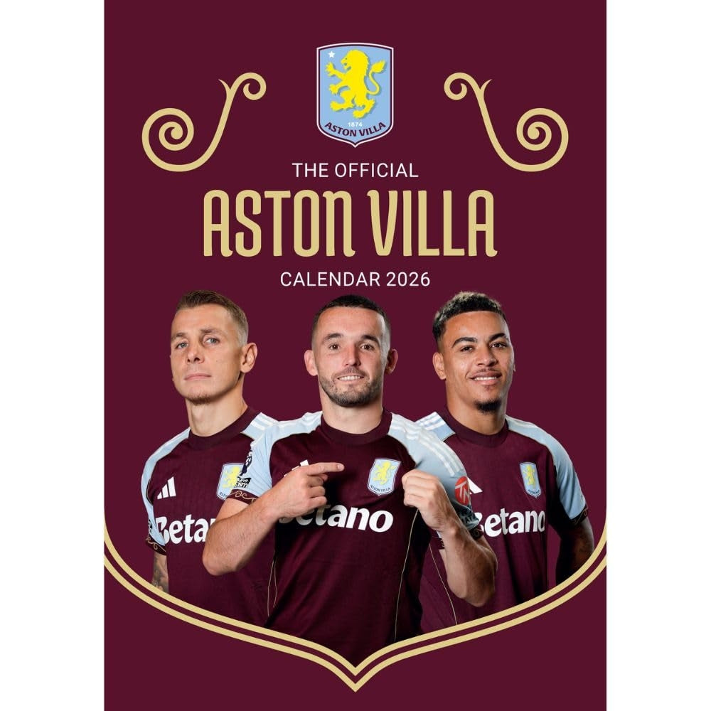 Maroon-Blue - Front - Aston Villa FC 2026 A3 Wall Calendar