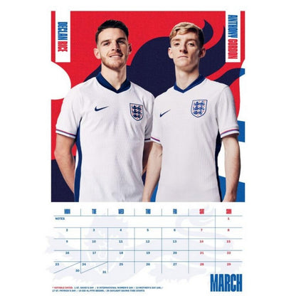 White-Blue-Red - Side - England FA 2026 A3 Wall Calendar