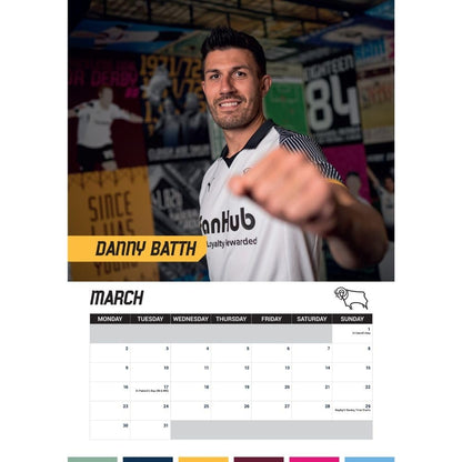 Multicoloured - Back - Derby County FC 2026 A3 Wall Calendar
