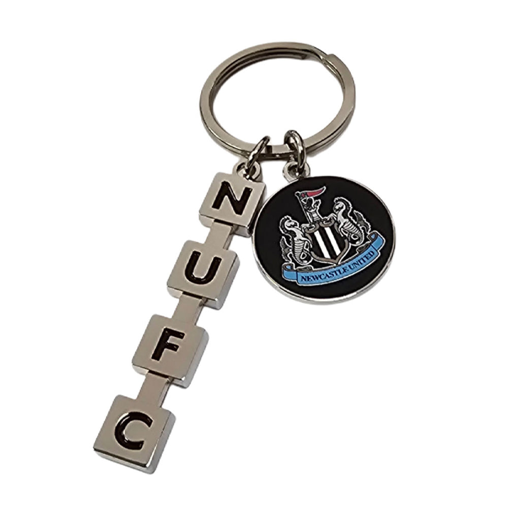 White-Black-Navy - Front - Newcastle United FC Letter Keyring