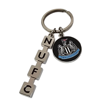 White-Black-Navy - Front - Newcastle United FC Letter Keyring