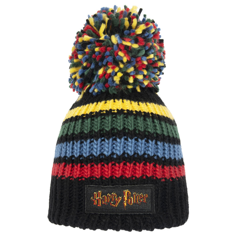 Multicoloured - Front - Harry Potter Unisex Adult Logo Bobble Beanie