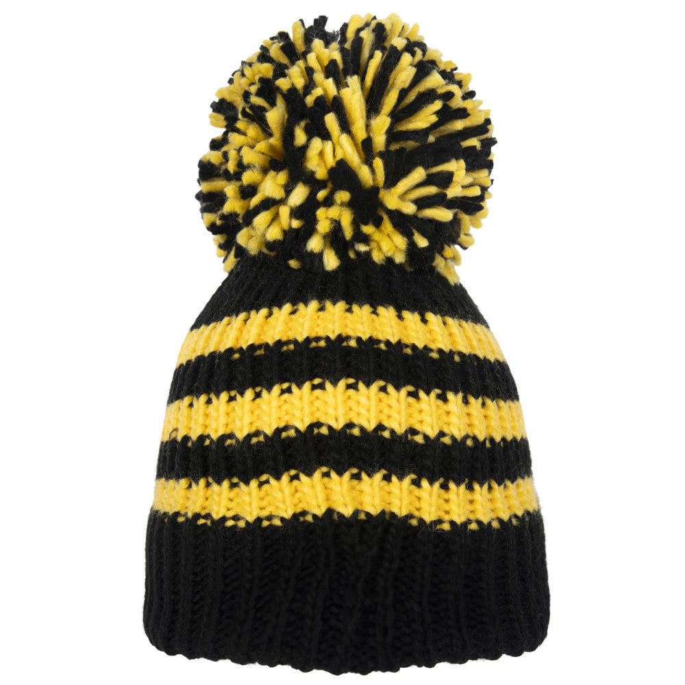 Black-Yellow - Back - Harry Potter Unisex Adult Hufflepuff Bobble Beanie