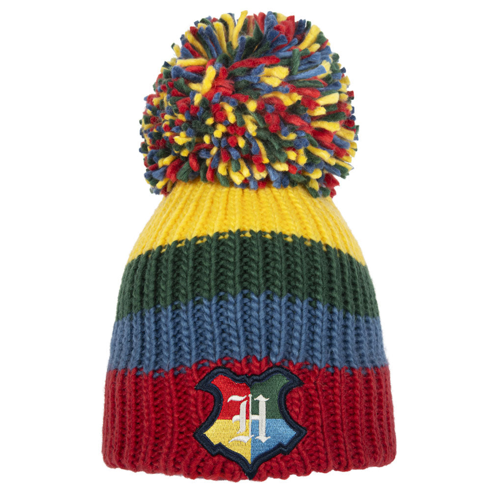 Multicoloured - Front - Harry Potter Unisex Adult Hogwarts Bobble Beanie