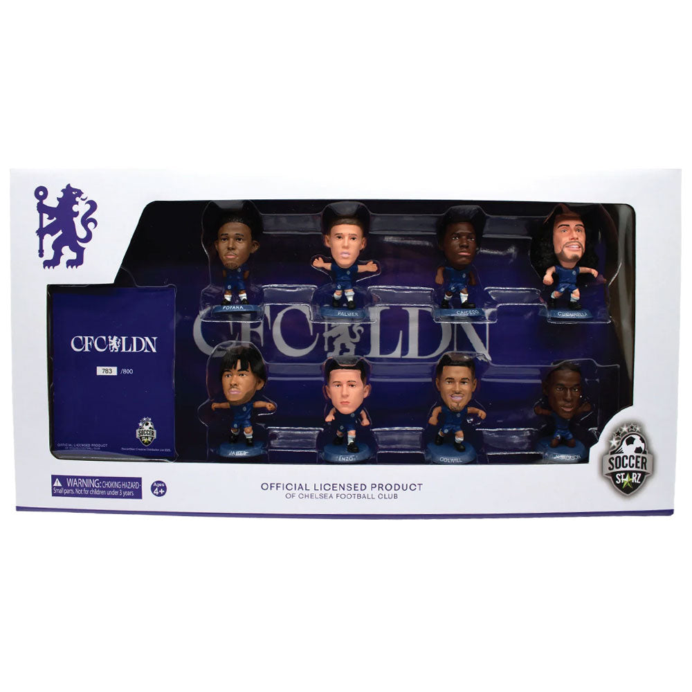Navy-Red-White - Front - Chelsea FC Season 25-26 Player Team SoccerStarz Football Figurine (Pack of 8)