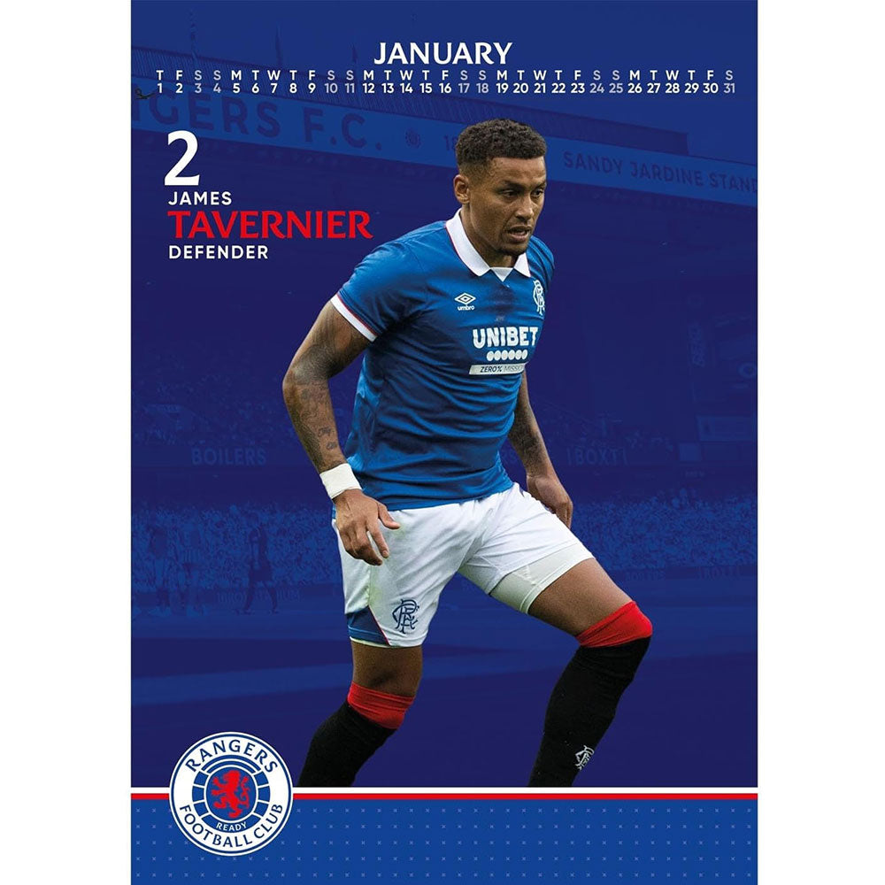Blue - Back - Rangers FC 2026 A3 Wall Calendar