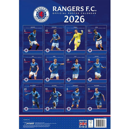 Blue - Side - Rangers FC 2026 A3 Wall Calendar