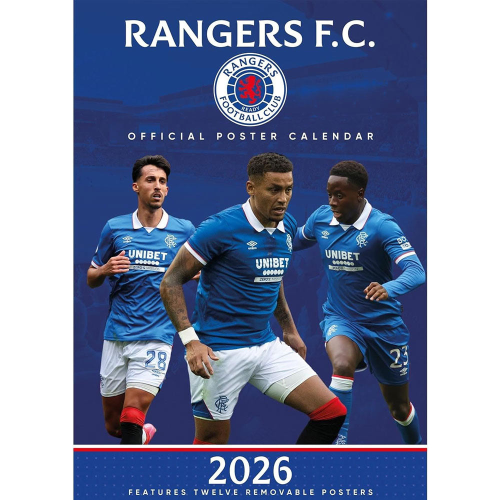 Blue - Front - Rangers FC 2026 A3 Wall Calendar