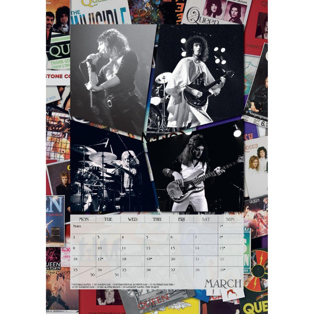 Multicoloured - Back - Queen 2026 Square A3 Wall Calendar