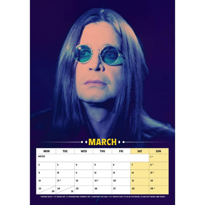Multicoloured - Back - Ozzy Osbourne 2026 A3 Wall Calendar