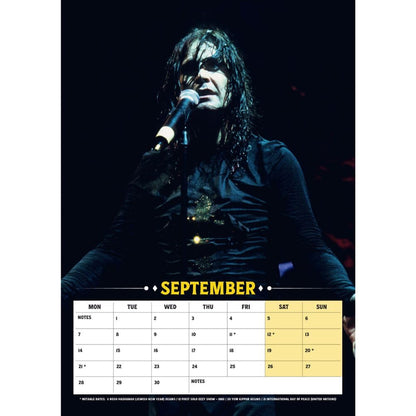 Multicoloured - Side - Ozzy Osbourne 2026 A3 Wall Calendar