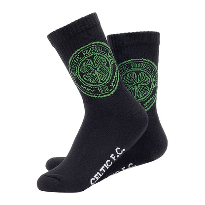 Black-White-Green - Side - Celtic FC Unisex Adult Sports Socks (Pack of 2)