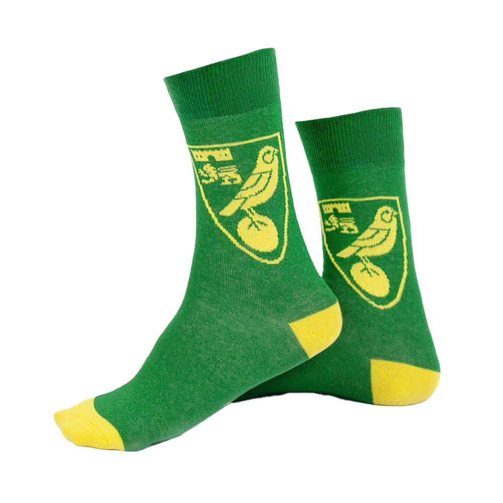 Green-Dark Green-Yellow - Front - Norwich City FC Unisex Adult Dress Socks (Pack of 2)