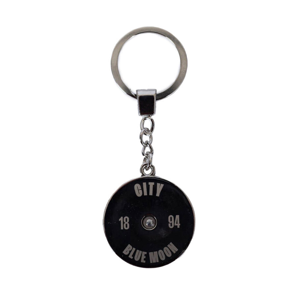 Sky Blue-Red-Navy-Yellow - Back - Manchester City FC Fidget Spinner Keyring