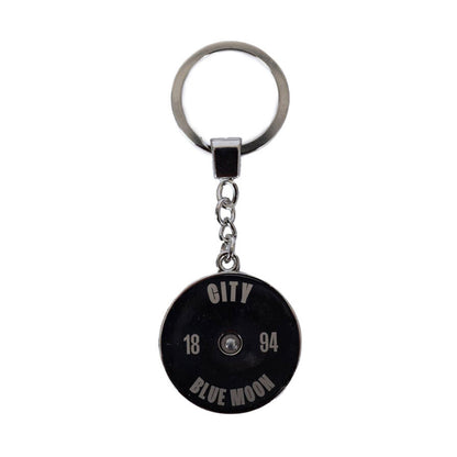 Sky Blue-Red-Navy-Yellow - Back - Manchester City FC Fidget Spinner Keyring