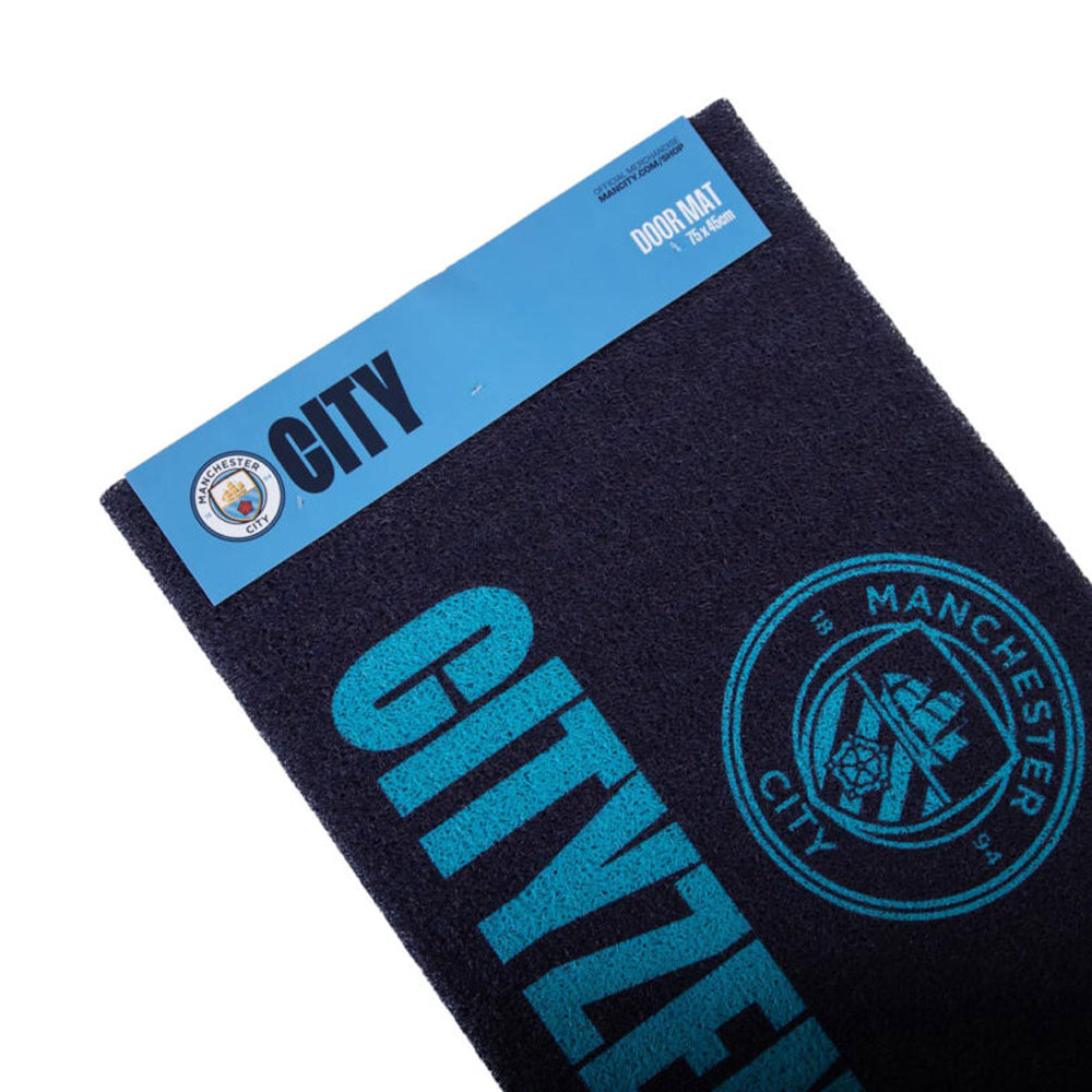 Navy-Gold-Red - Side - Manchester City FC Loop Pile Door Mat