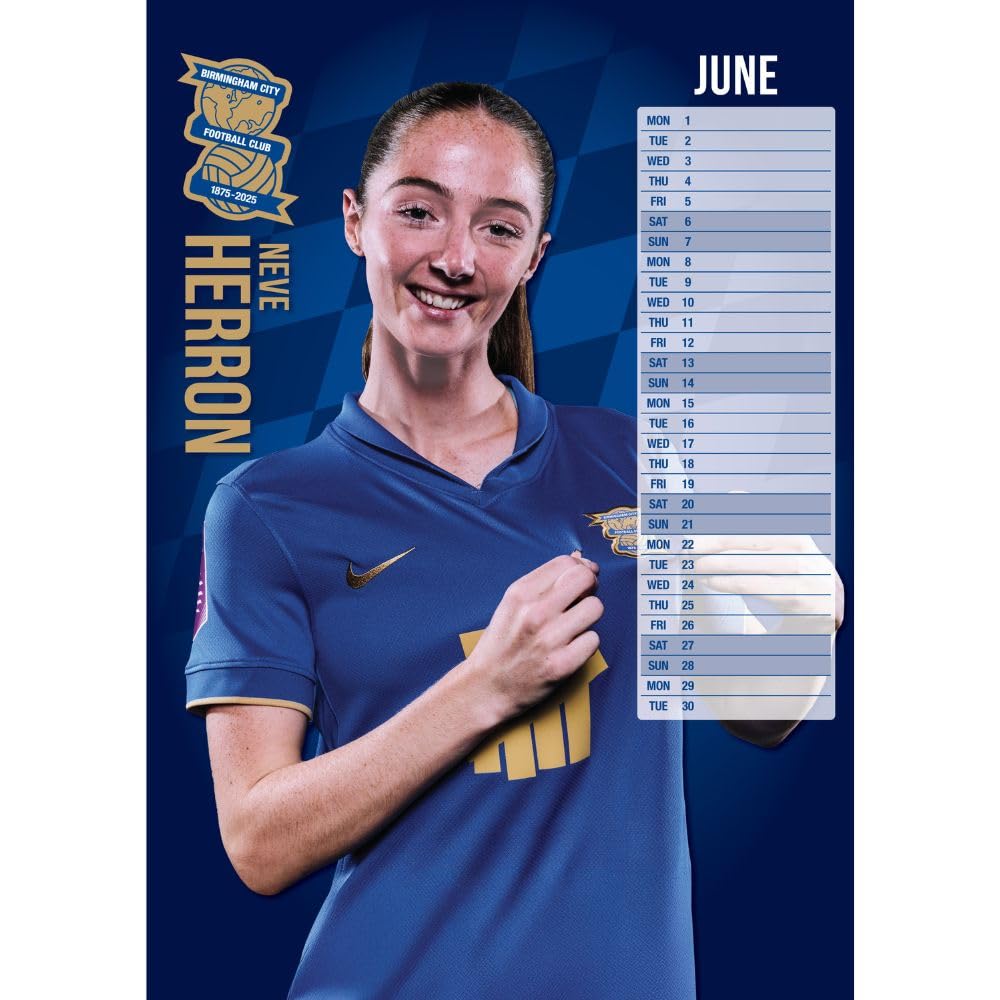 Multicoloured - Back - Birmingham City FC 2026 A3 Wall Calendar