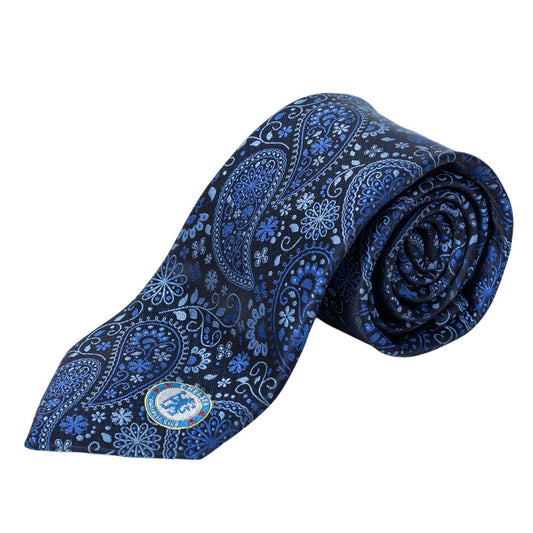 Navy - Front - Chelsea FC Paisley Tie