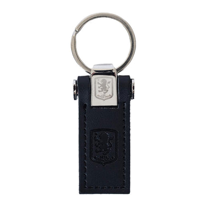 Black-Silver - Front - Aston Villa FC Leather Keyring