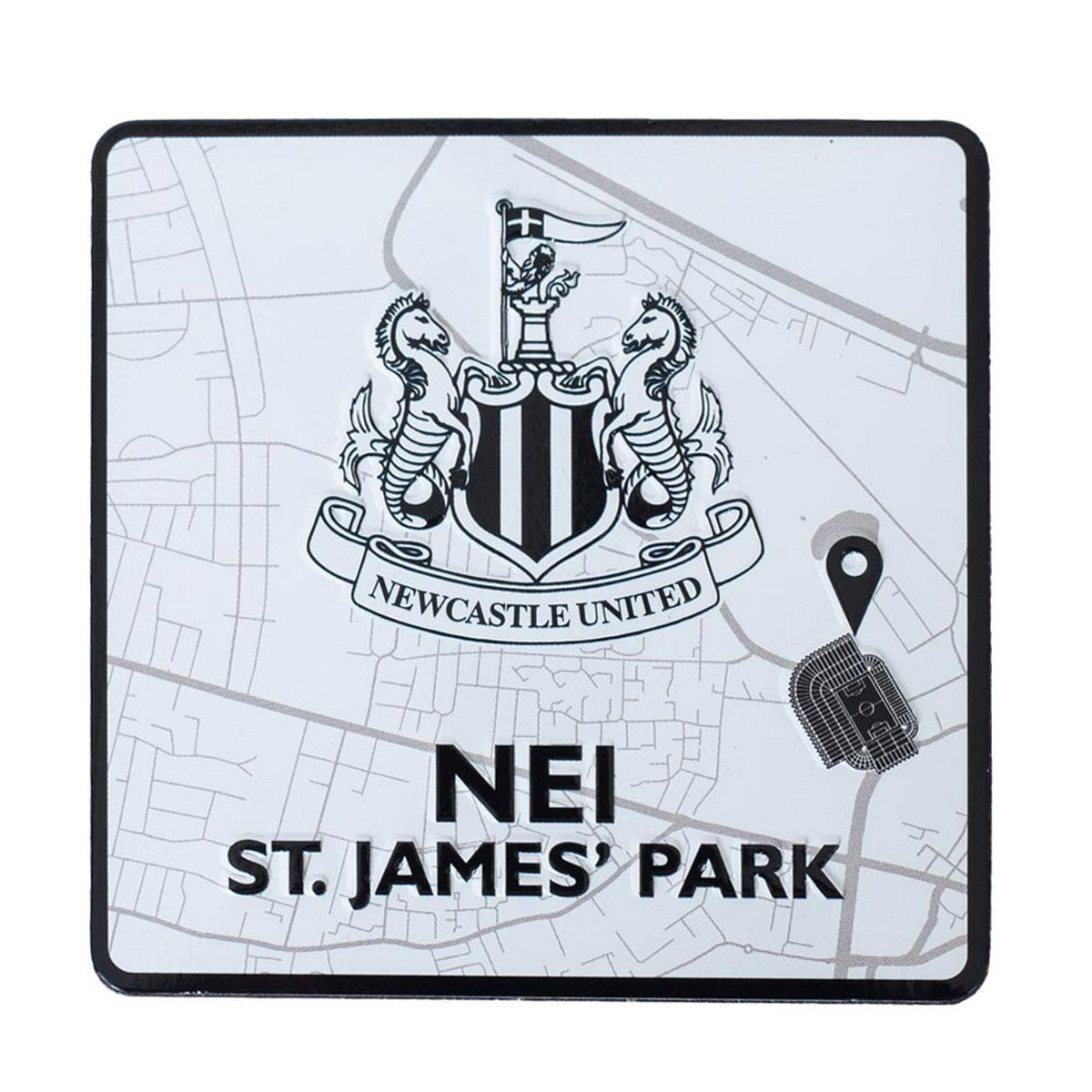 White-Black - Front - Newcastle United FC Route To St James´ Park Fridge Magnet