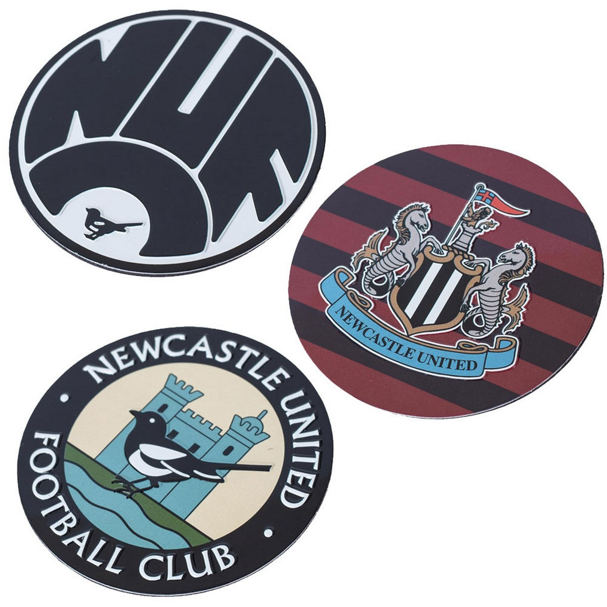 Multicoloured - Back - Newcastle United FC Retro Fridge Magnet Set (Pack of 3)