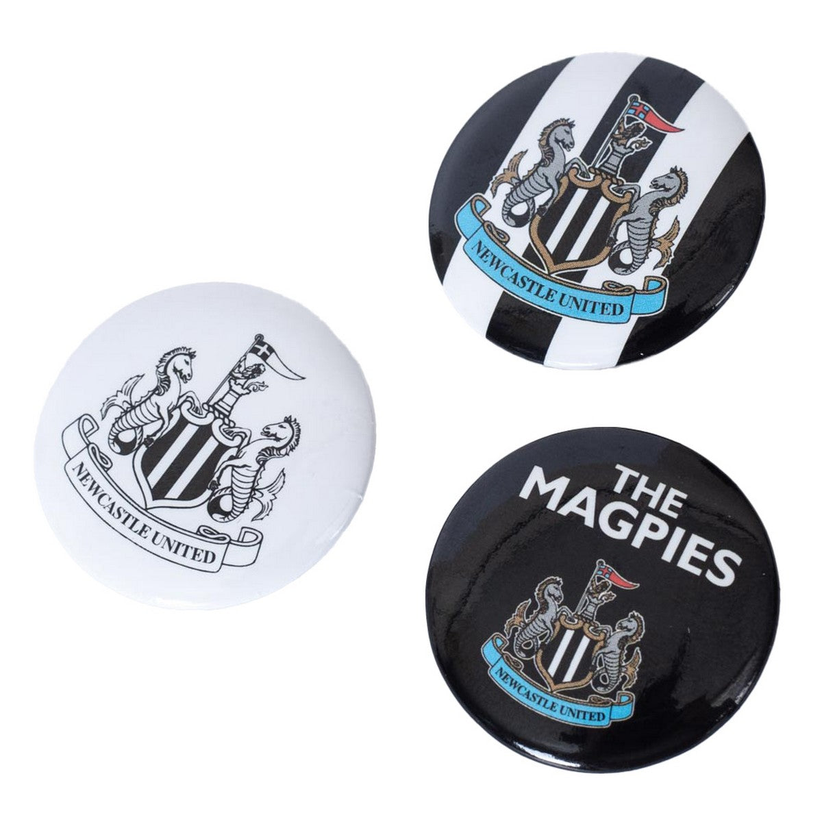 Black-White - Back - Newcastle United FC Badge Set (Pack of 3)