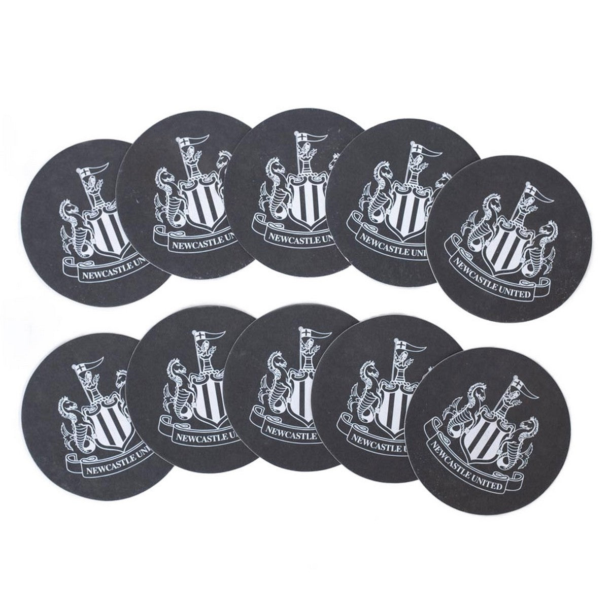 Black-White - Front - Newcastle United FC Beer Mat (Pack of 10)